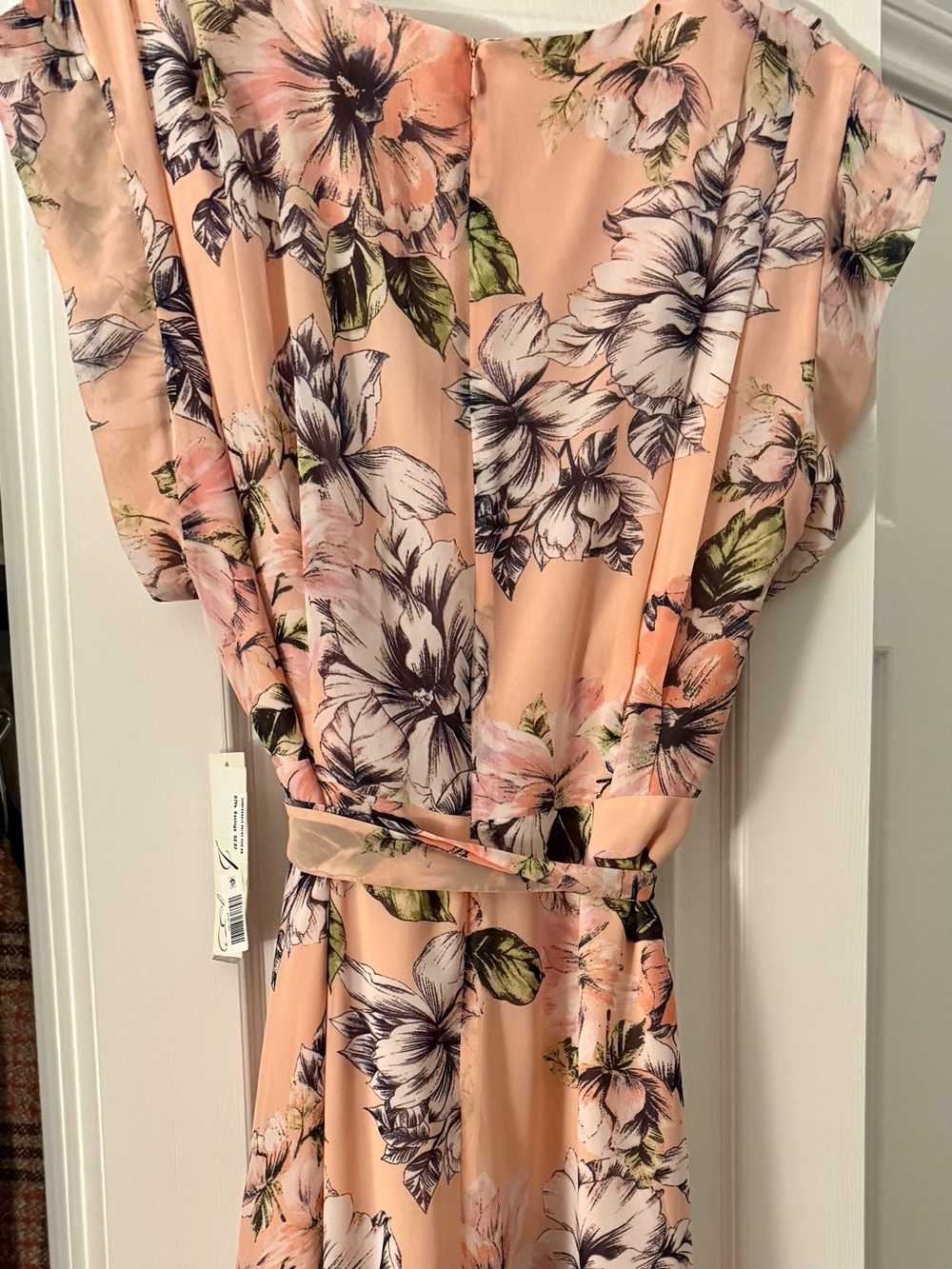 Eliza J Peach Floral Belted Maxi - Picture 2 of 8